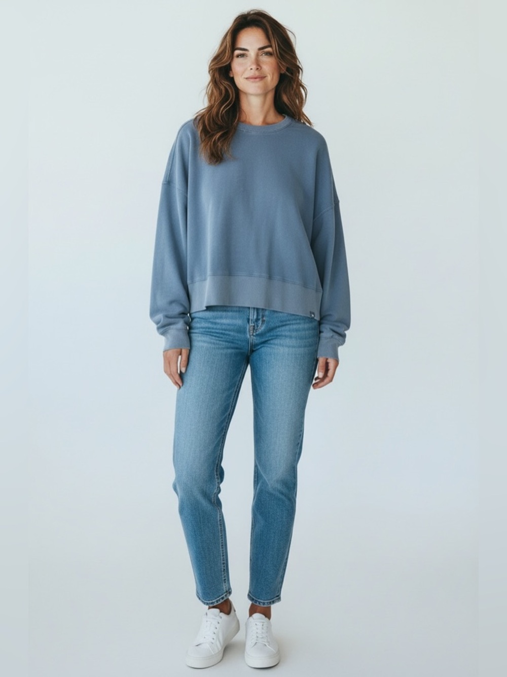 Joylab Women’s Long Sleeve Crew Neck Sweatshirt // Blue // XXL